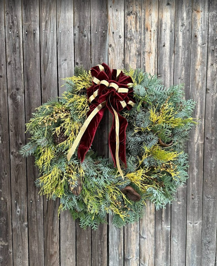 Burgundy and Gold Wreath